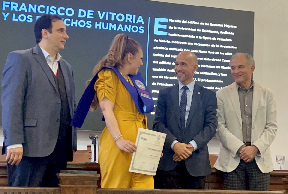 Ana Cristina en la ceremonia de la Universidad de Salamanca